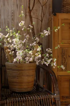 گلدان حصیری حصیری دستباف برای گلهای مصنوعی گیاهان فضای باز دکوراسیون منزل