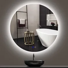 آینه چراغ عقب LED Keonjinn دور آینه 32 اینچ حمام غرور ضد آویز دایره آینه دیواری آینه آرایشی قابل تنظیم با چراغ