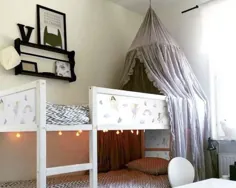 عکس برگردان مهد کودک تک شاخ برای تختخواب های Kura ، Ikea ، Fairy Tale Castle Decals برای اتاق خواب دخترانه ، چسب ، پوست و استیک |  سرگرمی