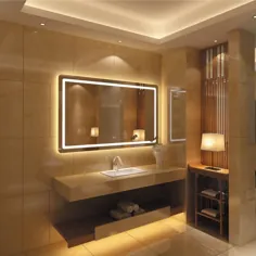 آینه LED حمام دیواری بدون قاب ، سفید