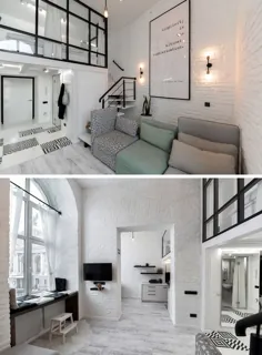 این آپارتمان کاملاً سیاه و سفید با سطح میزانسن محل زندگی زوج های جوان است