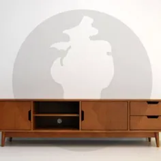 Mid Century Media Console / تلویزیون پایه / واحد تلویزیون / تخته کم لبه / اسکاندیناوی / طراحی / کنسول یکپارچهسازی با سیستمعامل