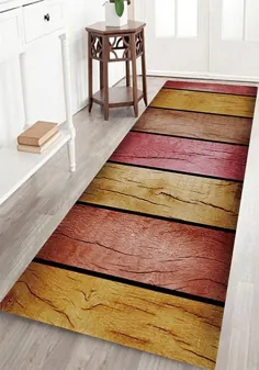 فرش ضد آب لغزنده چاپ چوبی Retro