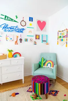 مهد کودک های رنگارنگ - ایده های طراحی خانه اتاق رنگین کمان