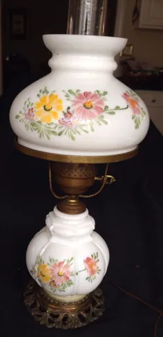 لامپ روغن دستی با دستکاری شده عتیقه با تطبیق سایه 20 "زیبا | eBay