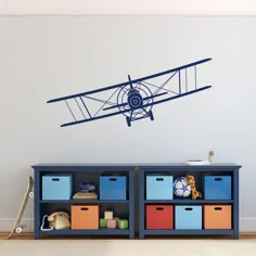 Biplane Wall Decal- هواپیمای دیواری تابلو- پسرانه مهد کودک دیوار عکس برگردان- اتاق پسران دیوار عکس برگردان دیواری-عکس برگردان دیواری پسرانه مهد کودک- دیوار عکس برگردان اتاق کودک 040