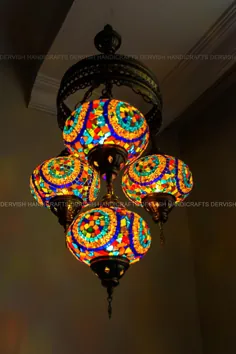 روشنایی لوستر سقفی چراغ آویز ترکی |  اتسی