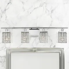 Ashford Classics Lighting 4-Light Crystal Bathroom Vanity Light - استیل دیواری - 9.5 در X 36 در X 5.62 اینچ