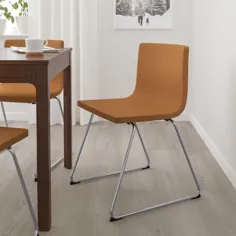 صندلی BERNHARD ، روکش کروم ، قهوه ای طلایی Mjuk - IKEA