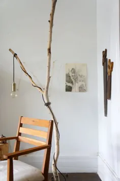 یک نوع سبک: چراغ کف شاخه درخت DIY