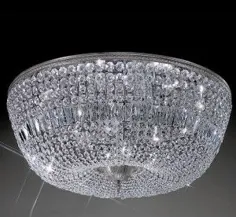 مجموعه سبدهای Crystal Basket 36 ′′ Dia Extra Large Large & Crystal Flush Mount سقف