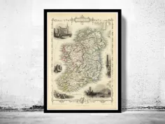 نقشه قدیمی ایرلند 1851 نقشه عتیقه ایرلند