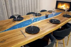 102 جدول Edge Dining Blue River River ساخته شده در یک مدرن |  اتسی