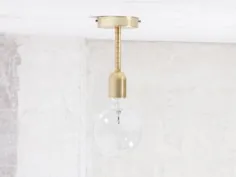 Flush Mount Modern Brass |  دیوار حصیری Mid Century |  چراغ آویز صنعتی |  روشنایی غرور |  حداقل