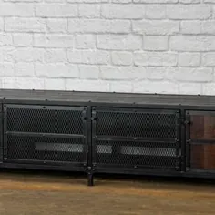 Rustic Media Console / Credenza Vintage Industrial، Mid Century Modern، Reclaimed Wood