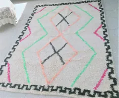 فرش رنگی مراکشی.  ساخت موروکو.  فرش دستباف  |  اتسی