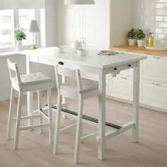 چهارپایه NORDVIKEN با پشتی ، سفید ، عرض: 15 3/4 ". اینجا سفارش دهید - IKEA