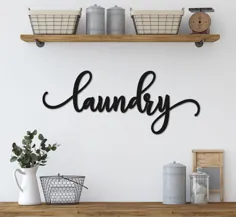 علامت لباسشویی چوب کلمات واژه لباسشویی تابلو خشکشویی چوبی |  اتسی
