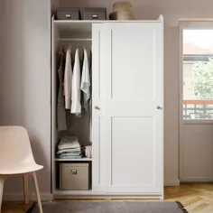 کمد لباس HAUGA با درهای کشویی ، سفید ، 461 / 2x215 / 8x783 / 8 "- IKEA