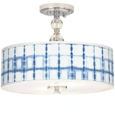 Blue Mist Giclee 16 "Wide Semi-Flush Light Light - # 30F74 | لامپ های Plus