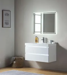 Vanity Art 36 اینچ چراغ دیواری آویز تک ظرفشویی حمام غرور با بالا رزین