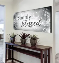 Christian Wall Art: Simply Blessed V4 (قاب چوبی آماده برای قطع)