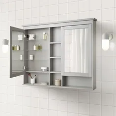 کابینت آینه ای HEMNES با 2 در ، خاکستری ، 47 1 / 4x38 5/8 "- IKEA
