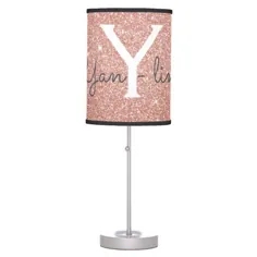 گل رز طلایی Sparkle Glitter Monogram Name & Shape Lamp Shade |  Zazzle.com