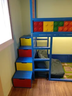 تخت کودک Loft KURA با پله های NORDLI - هکرهای IKEA