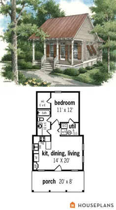 طرح خانه به سبک کلبه - 1 تختخواب 1 حمام 569 متر مربع / طرح طرح 45-334
