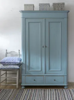 Butik Lanthandeln - Underbart skåp i blå / turkost med dubbla dörrar SÅLT