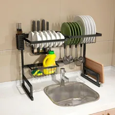 نگهدارنده آشپزخانه قفسه خشک کن ظرفشویی LuxRack TM قابل تنظیم (طرح ارتقا یافته)