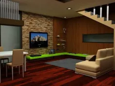 طراحی اتاق داخلی مدرن و آینده نگرانه با سنگ طبیعی |  خانه بلوز