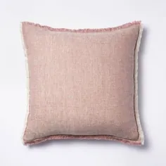 Linen Throw Pillow with Contrast Frayed Edges - آستانه TM با استودیوی مک گی طراحی شده است