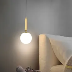 چراغ آویز تک و سفید و طلایی LED Globe مدرن