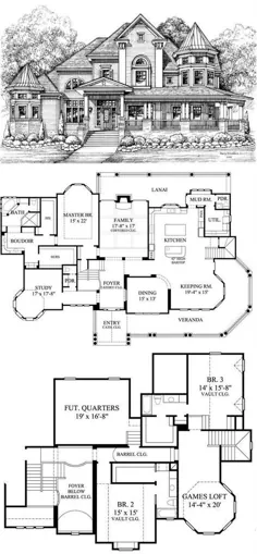 نقشه های خانه ویکتوریا - طراحی خانه GML-D-756 # 19255