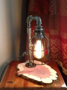لامپ لوله صنعتی چراغ قفس چراغ میز ادیسون لامپ میز |  اتسی