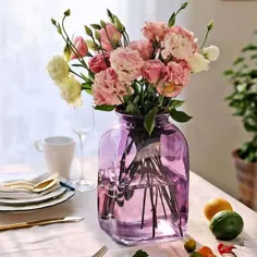 گلدان شیشه ای صورتی صورتی / گیاه آب برای تزیین عروسی