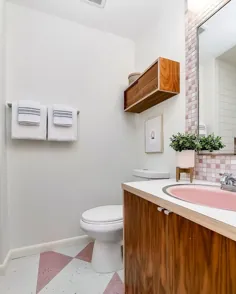 طراحی Stussi Luque در اینستاگرام: "این چرخش مدرن من در حمام صورتی 50 است.  نیازی به بیرون آوردن یک سینک ظرفشویی و وان نیست ، فقط آن را تازه کنید.  # اتاق پینک # حمام پینک... "