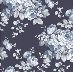 کاغذ دیواری عاشقانه گل جنوبی گل کلم آبی بزرگ |  اتسی