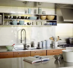 ایده طراحی آشپزخانه - 19 نمونه از قفسه های باز