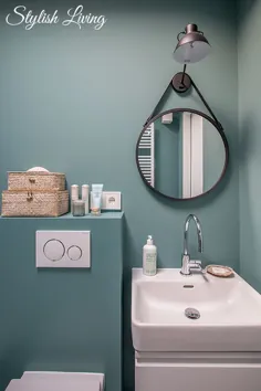 Kleines Bad in Farbe mit Wandleuchte Lena von click-licht.de [Werbung] |  شیک زندگی