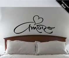 Amore Wall Decal Love Heart Removable Vinyl Wall Art نقل قول |  اتسی