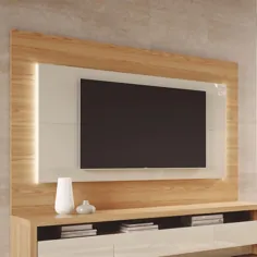 Manhattan Comfort 252451 - پنل تلویزیون Sylvan 70.86 "با چراغ های LED در چوب طبیعی و سفید