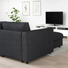 مبل خوابیده FINNALA ، با مبل / تالمیرا سیاه / خاکستری - IKEA