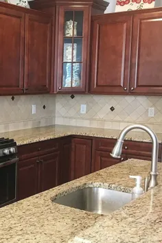 ایده های آشپزخانه کانتر آشپزخانه گرانیت رنگی طلایی