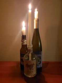 نگهدارنده شمع DIY از بطری های الکلی |  چیزی را دوشنبه درست کنید