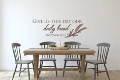 عکس برگردان آیه ای از کتاب مقدس این روز به ما دیوار نان روزانه خود بدهید |  اتسی