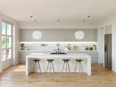 30 آشپزخانه زرق و برق دار خاکستری و سفید که ترکیب آنها مناسب است