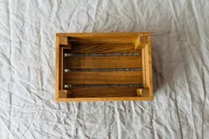 جعبه چوبی کوچک - جعبه ذخیره سازی چوبی - قفسه ادویه ای چوبی - جعبه کلید چوبی - تنظیم کننده ورودی - جعبه ذخیره روغن ضروری